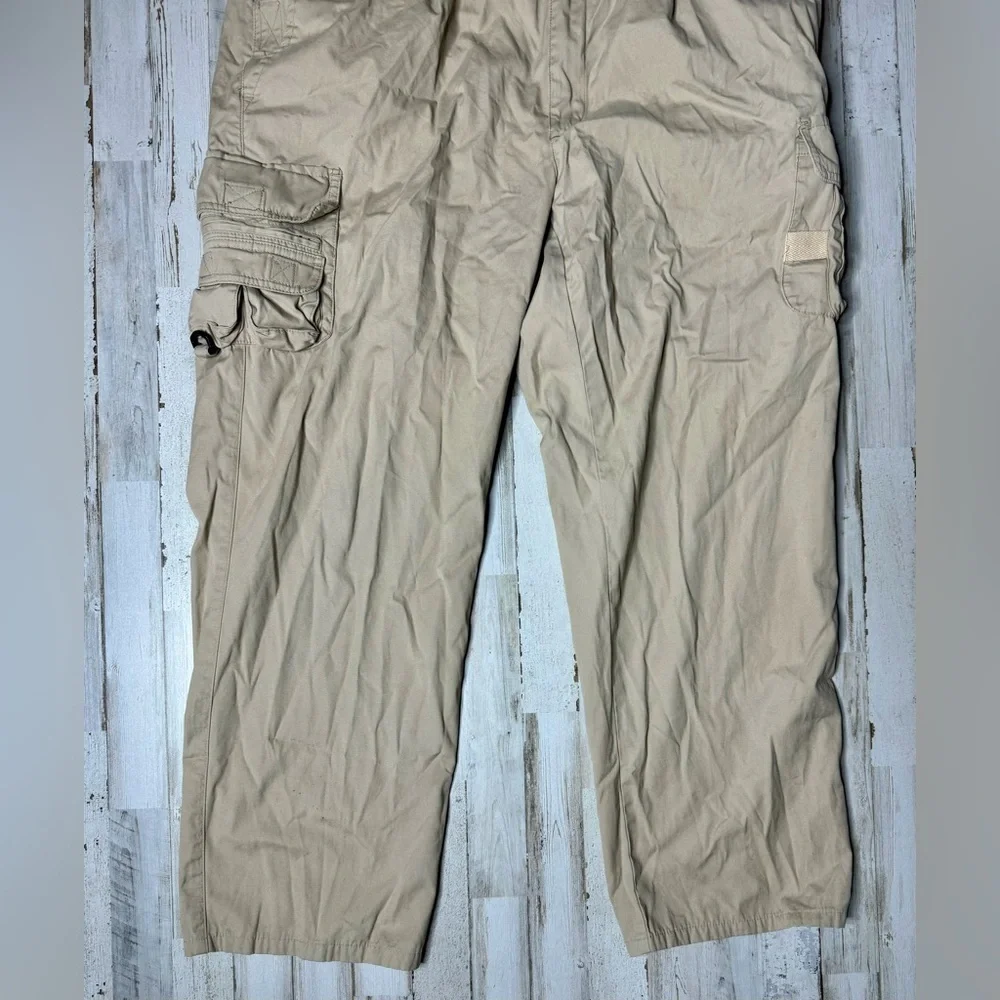 Orvis Pants 42 Men Beige Cargo Zip Front Adjustable Waist Straight Pockets - Picture 4 of 11